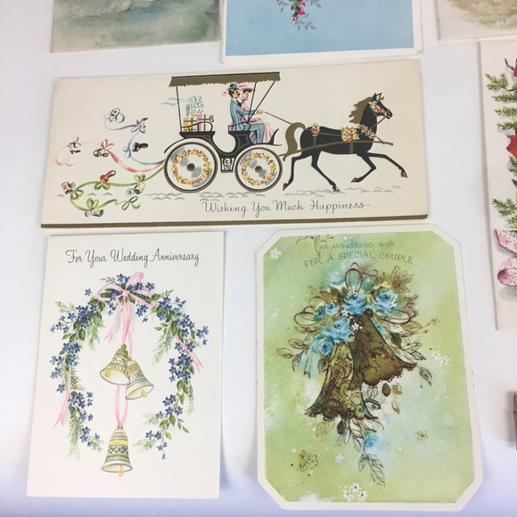 13 Used 1960s Vintage Anniversary Wedding Greeting Cards Scrap Book Art Collect - Picture 9 of 11
